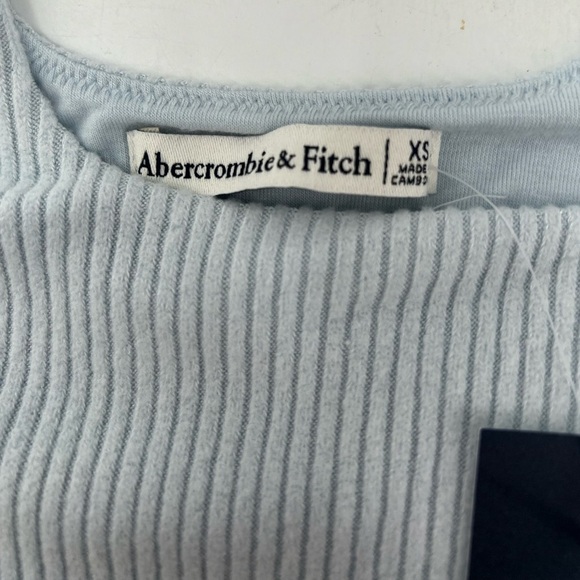 NWT Abercrombie and Fitch baby blue ribbed square neck sweater tank top size XS - Picture 4 of 6